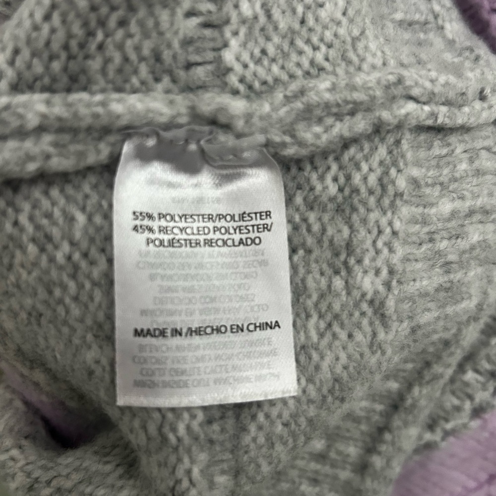 Cozy Cropped Sweater Lavender and Gray Stripes - Picture 5 of 5